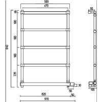 Электрический полотенцесушитель Margaroli Sole 5424705OBNB Бронза