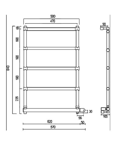 Электрический полотенцесушитель Margaroli Sole 5424705OBNB Бронза