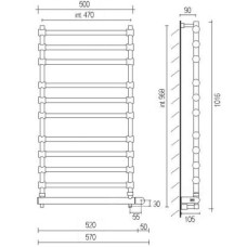Электрический полотенцесушитель Margaroli Sole 5644711SAB Хром