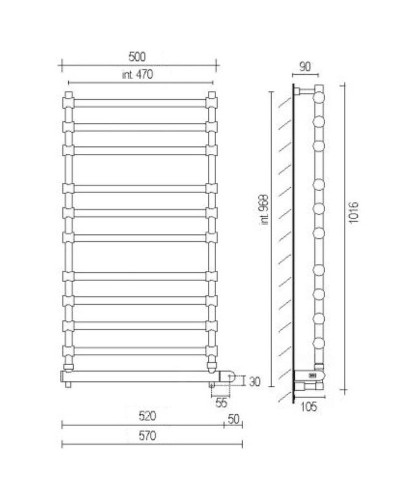 Электрический полотенцесушитель Margaroli Sole 5644711SAB Хром
