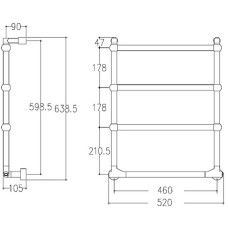 Электрический полотенцесушитель Margaroli Sole 512TS4604CRB Хром
