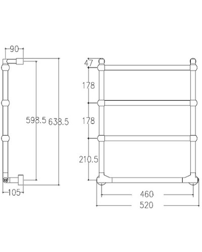Электрический полотенцесушитель Margaroli Sole 512TS4604CRB Хром