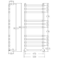 Электрический полотенцесушитель Margaroli Sole 5144711CRNB Хром
