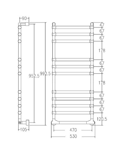 Электрический полотенцесушитель Margaroli Sole 5144711CRNB Хром