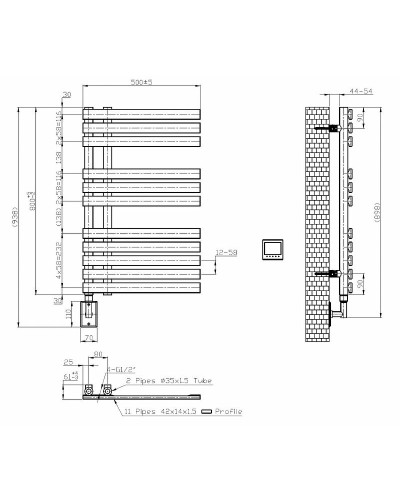 Электрический полотенцесушитель Boheme Venturo 721-B Черный матовый