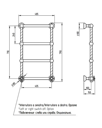 Электрический полотенцесушитель Migliore Edera 79x48 L 20298 Хром