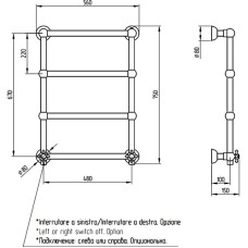 Электрический полотенцесушитель Migliore Colosseum 75x56 L 20280 Золото