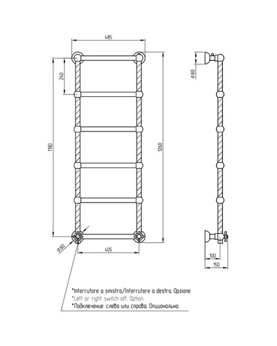 Электрический полотенцесушитель Migliore Edera 126x48 L 20301 Бронза