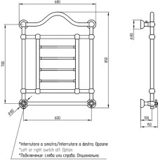 Электрический полотенцесушитель Migliore Edward 85x68 L 20311 Бронза