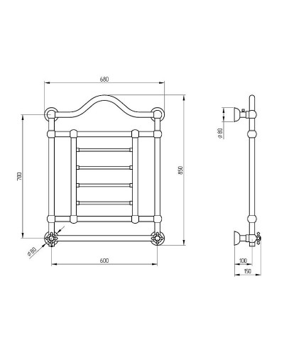 Электрический полотенцесушитель Migliore Edward 85x68 R 22635 Золото