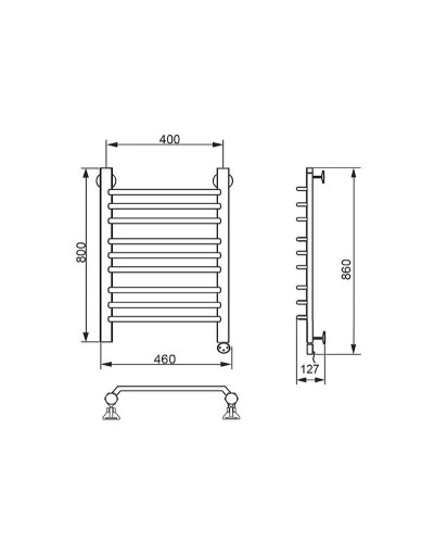 Электрический полотенцесушитель Ника Trapezium ЛТ (Г2) 80/40 Хром