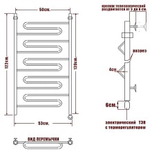 Электрический полотенцесушитель Ника Curve ЛZ 120/50 Хром