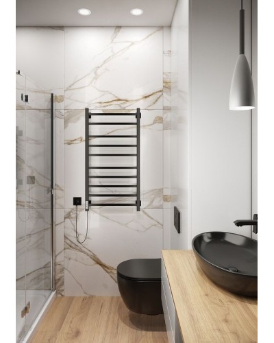 Электрический полотенцесушитель Ника Step-2 100/50 Черный матовый