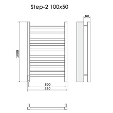 Электрический полотенцесушитель Ника Step-2 100/50 Черный матовый