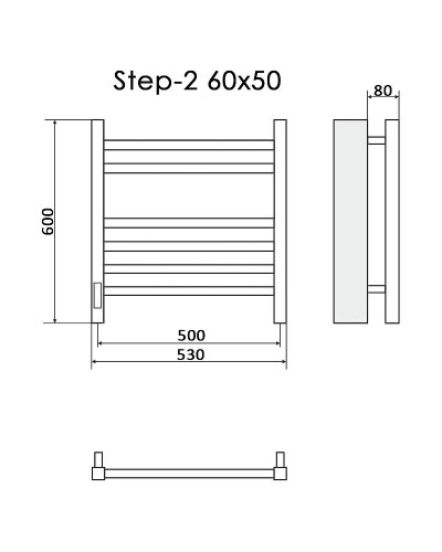 Электрический полотенцесушитель Ника Step-2 60/50 Черный матовый