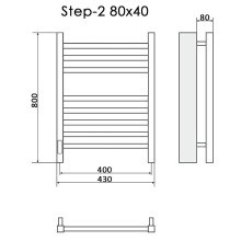 Электрический полотенцесушитель Ника Step-2 80/40 Черный матовый