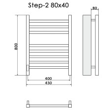Электрический полотенцесушитель Ника Step-2 80/40 Черный матовый