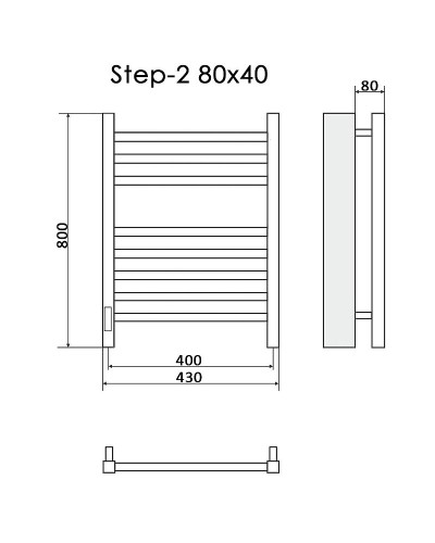 Электрический полотенцесушитель Ника Step-2 80/40 Черный матовый
