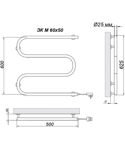 Электрический полотенцесушитель Ника Simple М-обр. 60/50 Хром