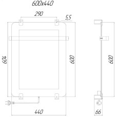 Электрический полотенцесушитель Allen Brau Infinity 44x60 8.21000.GL зеркальный