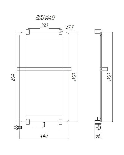 Электрический полотенцесушитель Allen Brau Infinity 44x80 8.21001.GL зеркальный