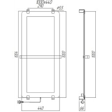 Электрический полотенцесушитель Allen Brau Infinity 44x100 8.21002.GL зеркальный