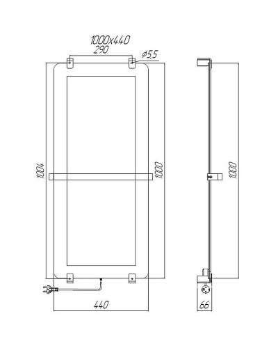 Электрический полотенцесушитель Allen Brau Infinity 44x100 8.21002.GL зеркальный