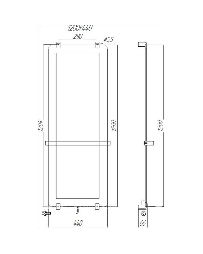 Электрический полотенцесушитель Allen Brau Infinity 44x120 8.21003.GL зеркальный