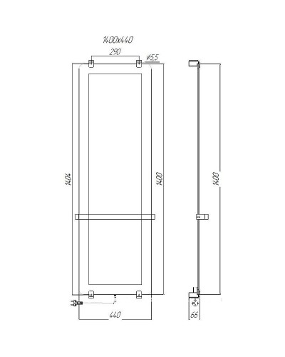 Электрический полотенцесушитель Allen Brau Infinity 44x140 8.21004.GL зеркальный