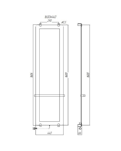 Электрический полотенцесушитель Allen Brau Infinity 44x160 8.21005.GL зеркальный
