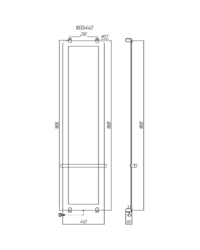 Электрический полотенцесушитель Allen Brau Infinity 44x180 8.21006.GL зеркальный