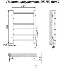 Электрический полотенцесушитель Ника ЛП 60/40 Хром