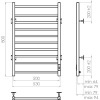 Электрический полотенцесушитель Vincea 50х80 VTD-1LWE Белый матовый