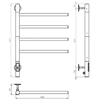 Электрический полотенцесушитель Vincea 43х60 VTD-1S1CE Хром