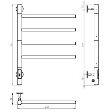 Электрический полотенцесушитель Vincea 43х60 VTD-1S1CE Хром
