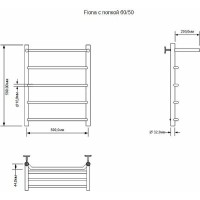 Электрический полотенцесушитель Aquanet Fiona 60х50 R 281998 с полкой Хром