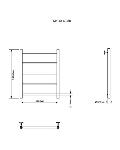 Электрический полотенцесушитель Aquanet Mauro 60х50 R 282002 Хром