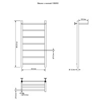 Электрический полотенцесушитель Aquanet Mauro 100х50 R 282008 с полкой Хром
