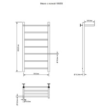 Электрический полотенцесушитель Aquanet Mauro 100х50 R 282008 с полкой Хром
