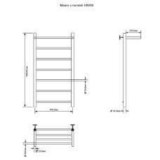 Электрический полотенцесушитель Aquanet Mauro 100х50 R 282008 с полкой Хром