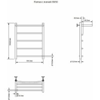 Электрический полотенцесушитель Aquanet Romeo 60х50 R 281990 с полкой Хром