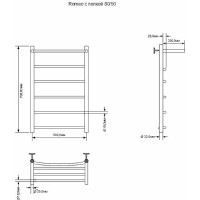 Электрический полотенцесушитель Aquanet Romeo 80х50 R 281991 с полкой Хром