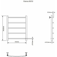 Электрический полотенцесушитель Aquanet Romeo 60х50 R 281986 Хром