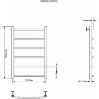 Электрический полотенцесушитель Aquanet Romeo 80х50 R 281987 Хром