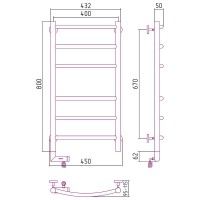 Электрический полотенцесушитель Сунержа Галант 2.0 800x400 L 00-5200-8040 Хром
