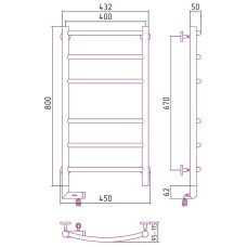 Электрический полотенцесушитель Сунержа Галант 2.0 800x400 L 00-5200-8040 Хром