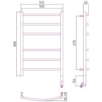 Электрический полотенцесушитель Сунержа Галант 800x500 R 31-5401-8050 Черный матовый