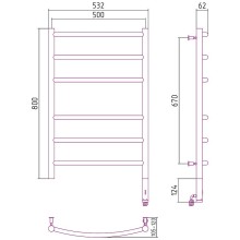 Электрический полотенцесушитель Сунержа Галант 800x500 R 31-5401-8050 Черный матовый