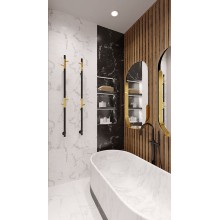 Электрический полотенцесушитель Vincea 15х140 VTD-1DB1E Черный матовый Золото