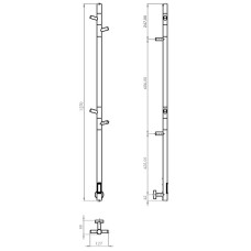 Электрический полотенцесушитель Vincea 15х140 VTD-1DB1E Черный матовый Золото